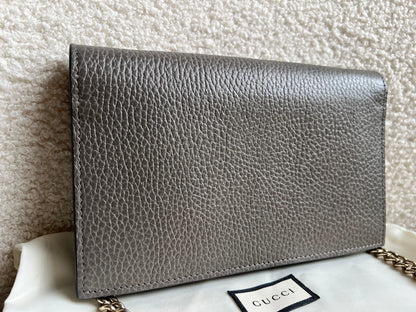 Gucci Dollar Grey Interlocking Chain Wallet