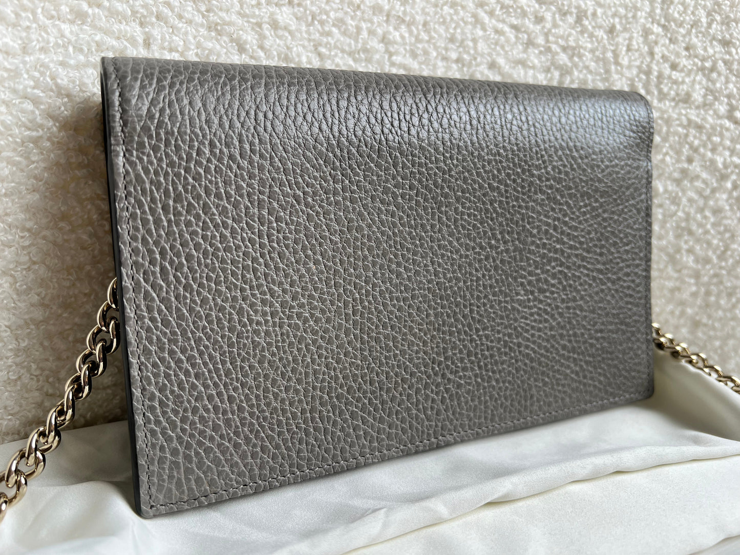 Gucci Dollar Grey Interlocking Chain Wallet