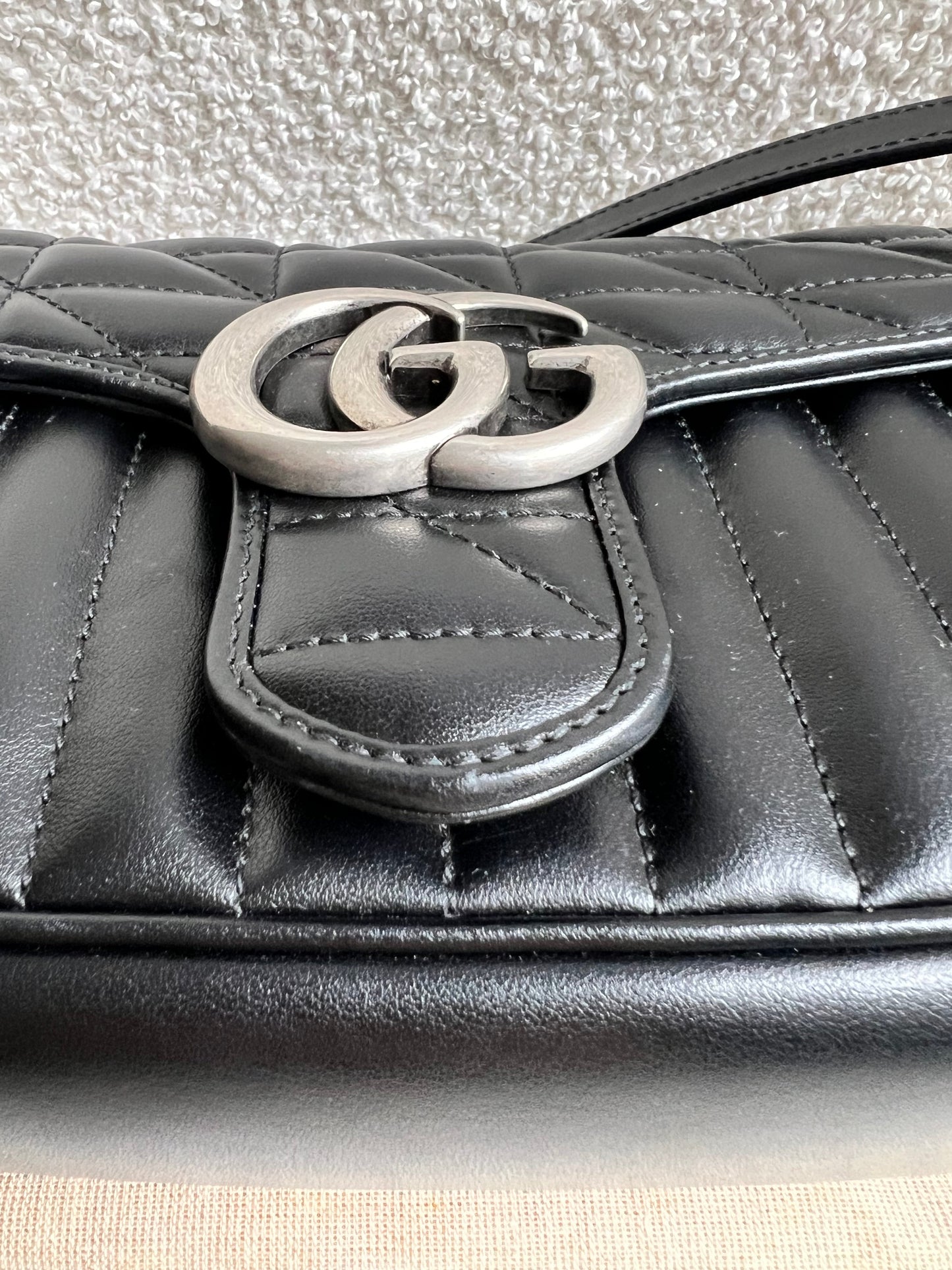 Gucci GG Black Aria Marmont Small Shoulder Bag (RRP £1800)