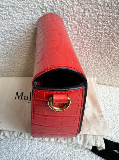 Mulberry Red Croc Small Darley Satchel  (RRP £599)