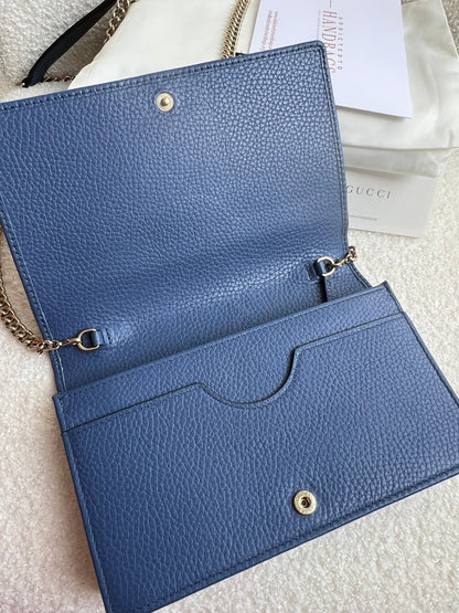 Gucci Blue Soho Chain Wallet