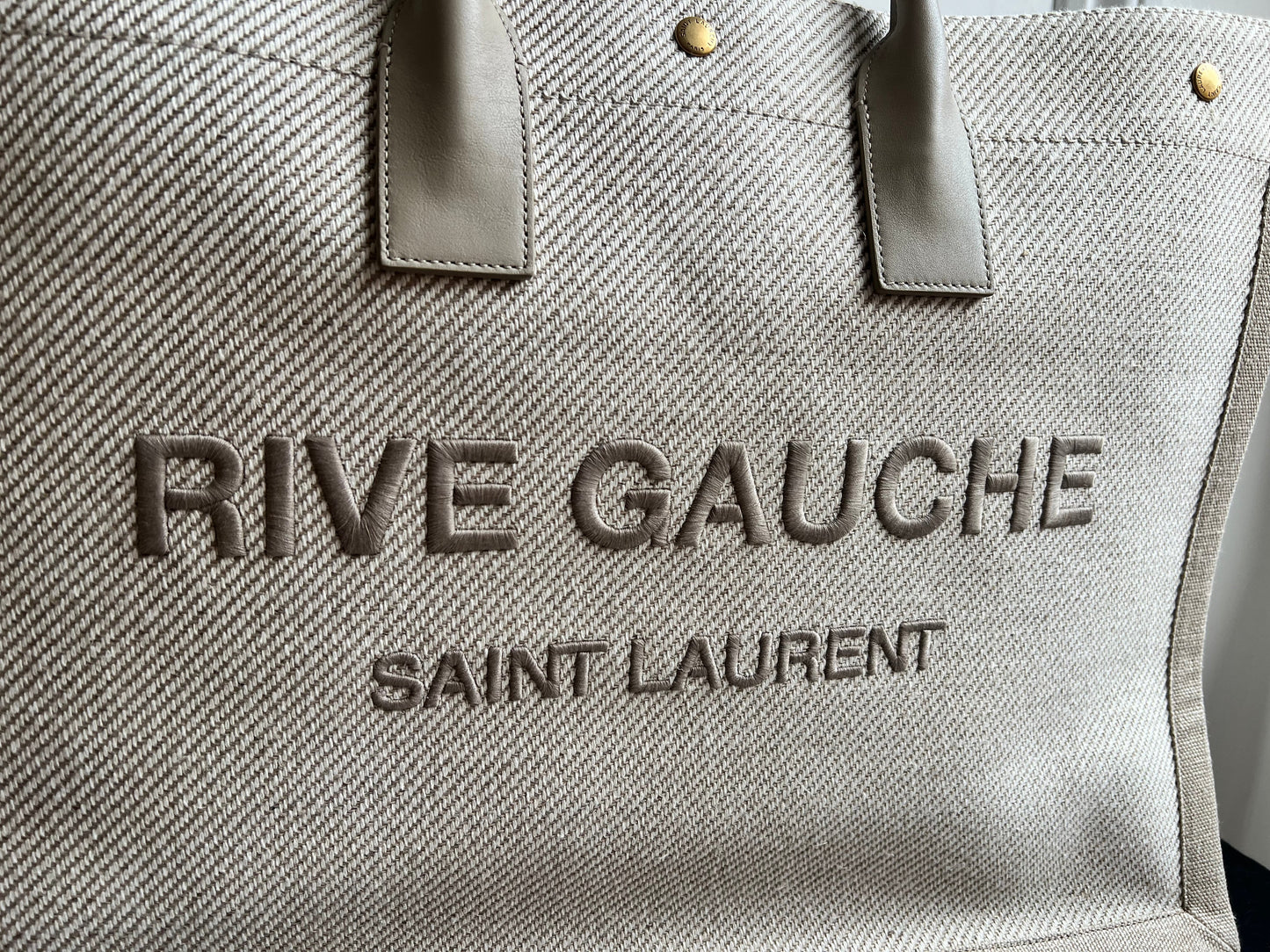 Yves Saint Laurent Large Rive Gauche in Canvas and Printed Leather (RRP £1440)