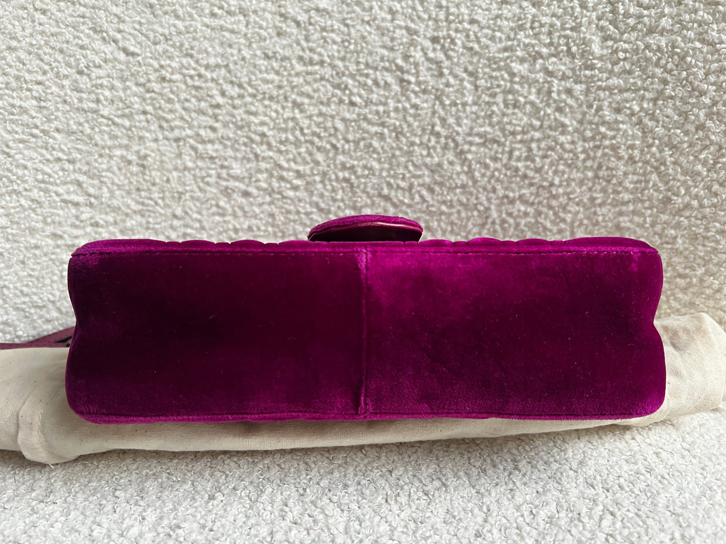 Gucci GG Mini Fuchsia Velvet Marmont Mini Shoulder Bag (RRP £1295)