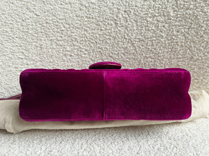 Gucci GG Mini Fuchsia Velvet Marmont Mini Shoulder Bag (RRP £1295)