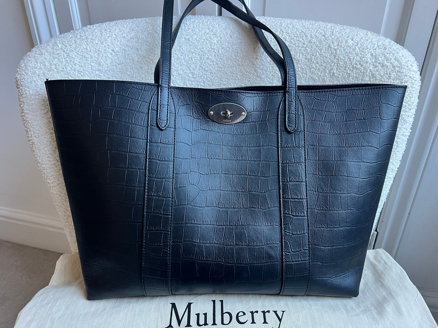 Mulberry Black Matte Croc Bayswater Tote (RRP £845)