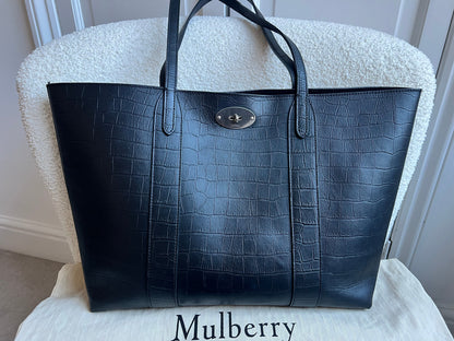 Mulberry Black Matte Croc Bayswater Tote (RRP £845)