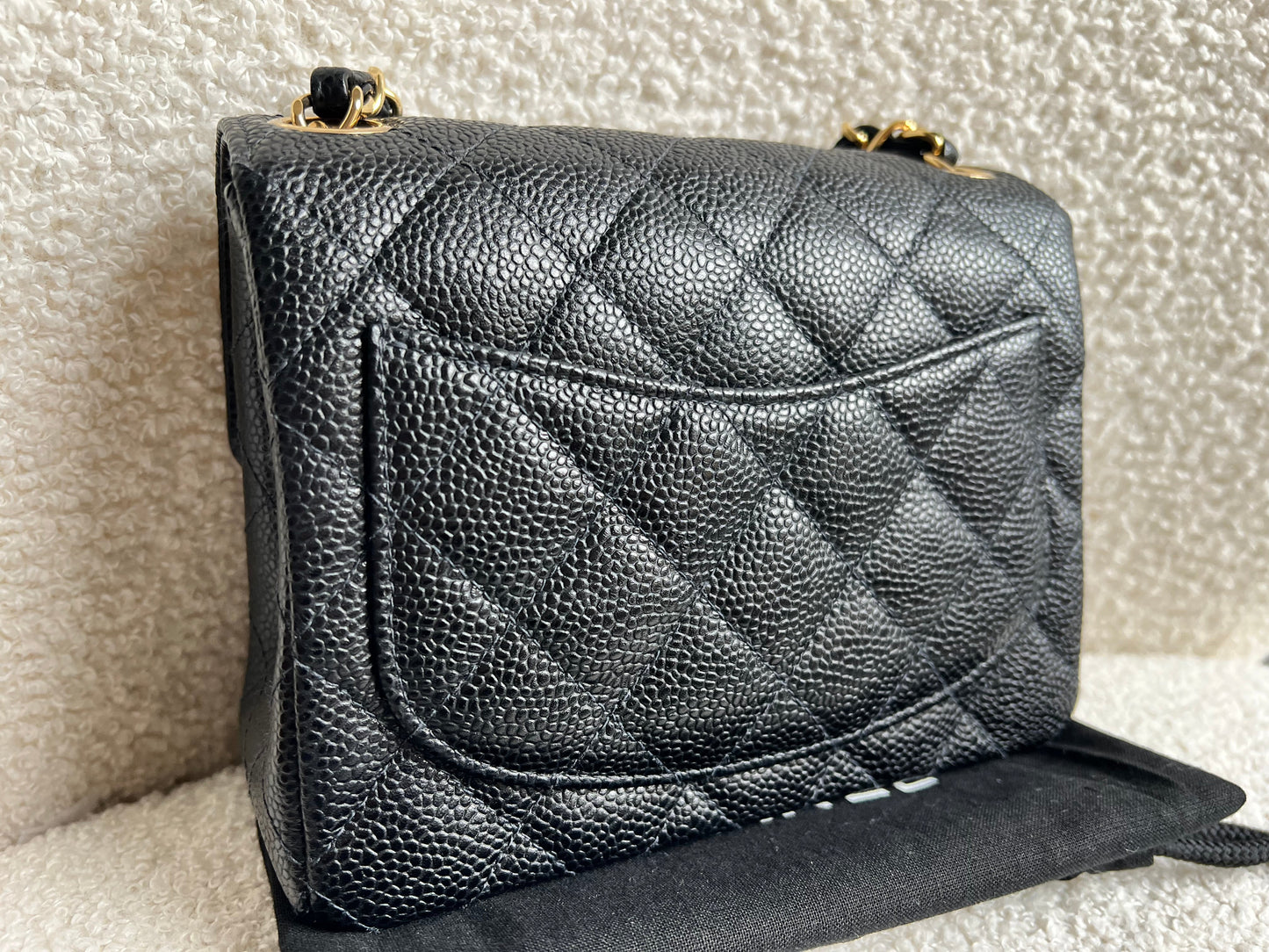 Chanel Square Mini Classic Flap in Black Caviar with gold hardware