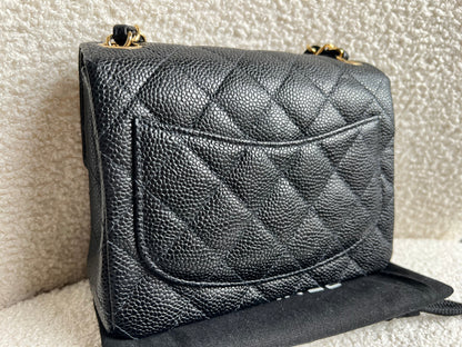 Chanel Square Mini Classic Flap in Black Caviar with gold hardware
