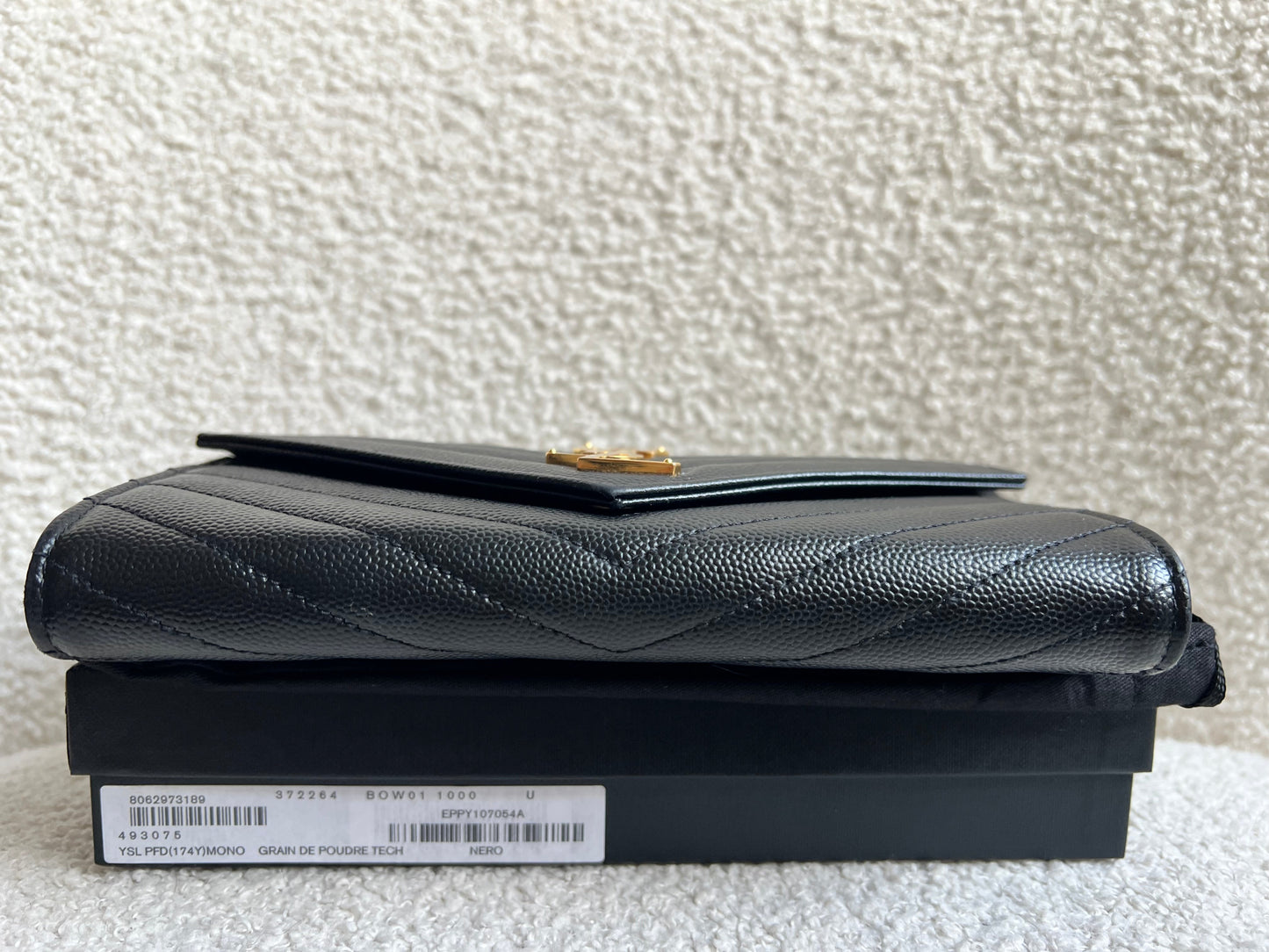 Yves Saint Laurent Black Large Cassandre Flap Wallet (RRP £665)