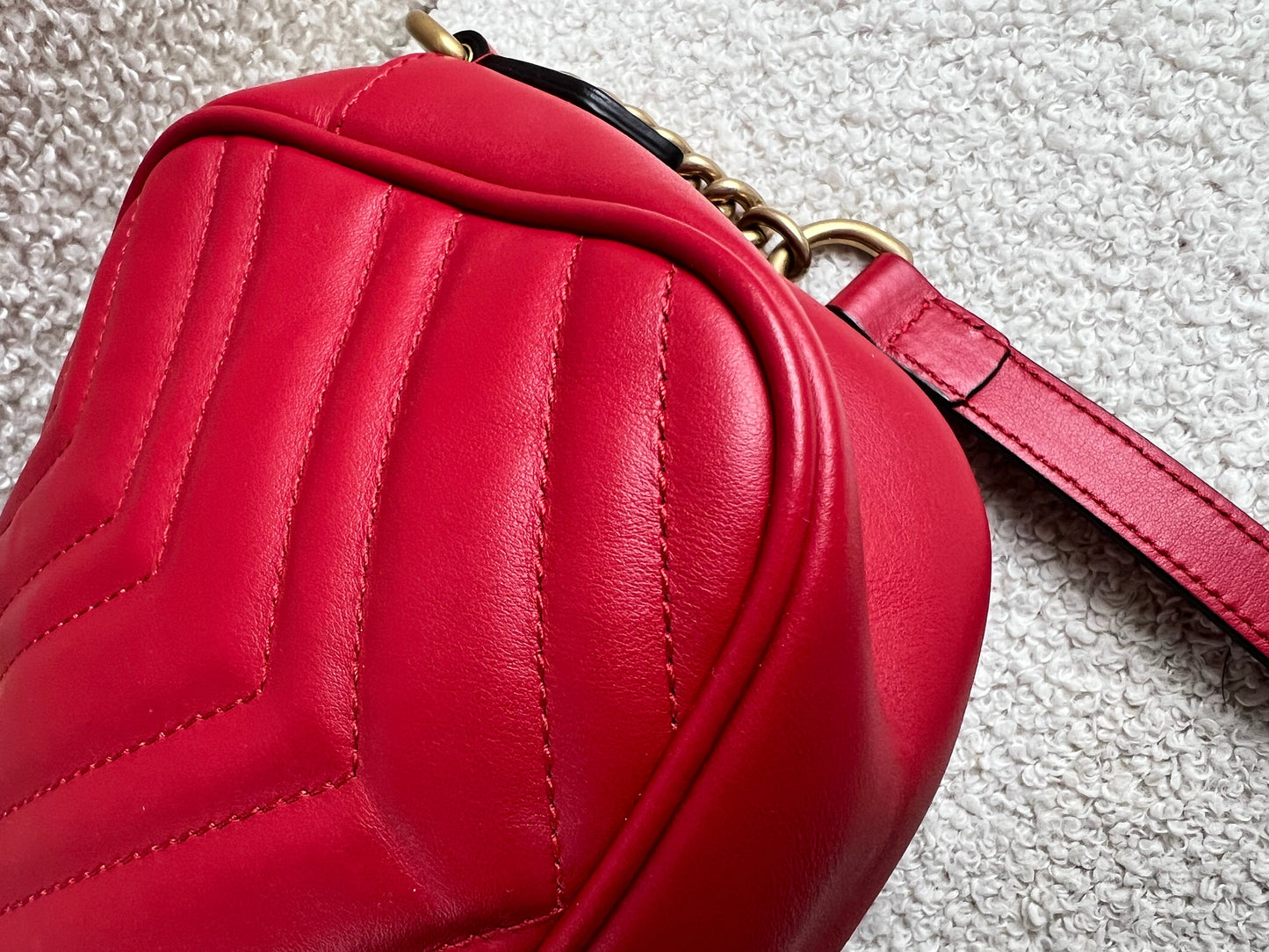 Gucci GG Red Marmont Small Shoulder Bag (RRP £1,440)