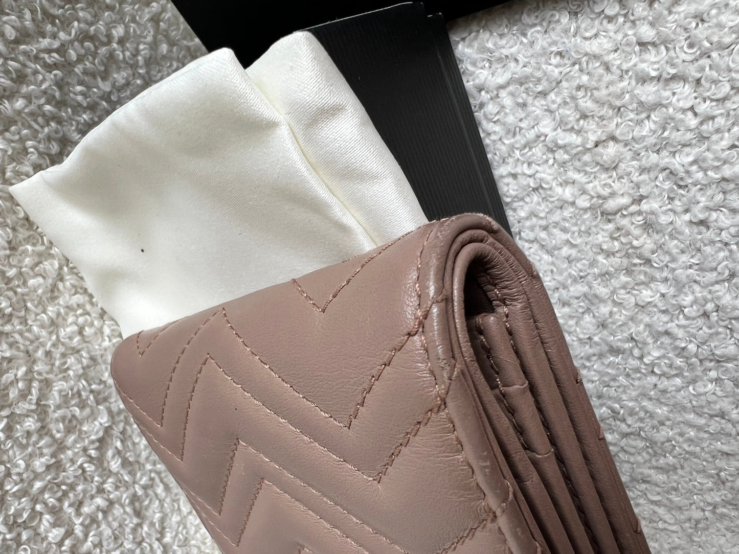 Gucci GG Dusty Pink Marmont Matelassé Card Case Wallet (RRP £410)