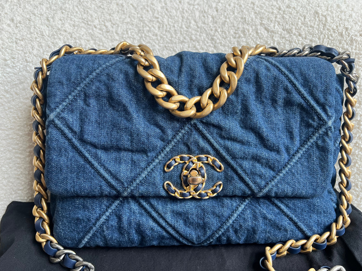 Chanel Small 19 in Blue Denim