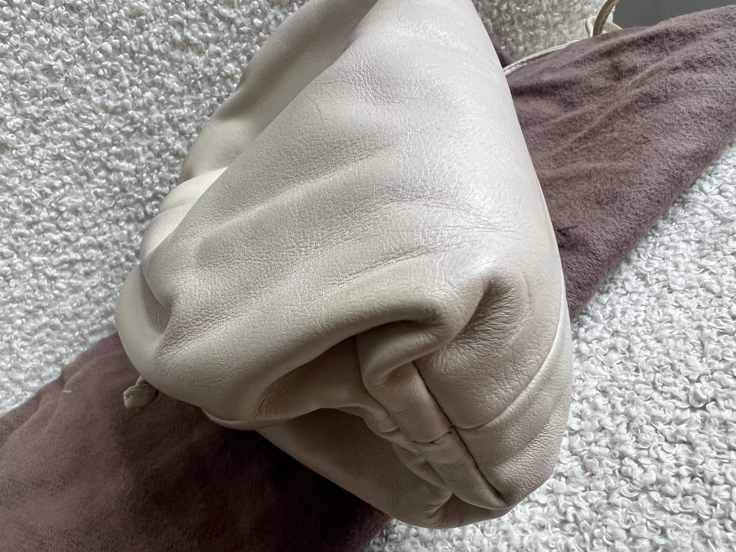 Bottega Veneta Cream Mini Pouch Clutch