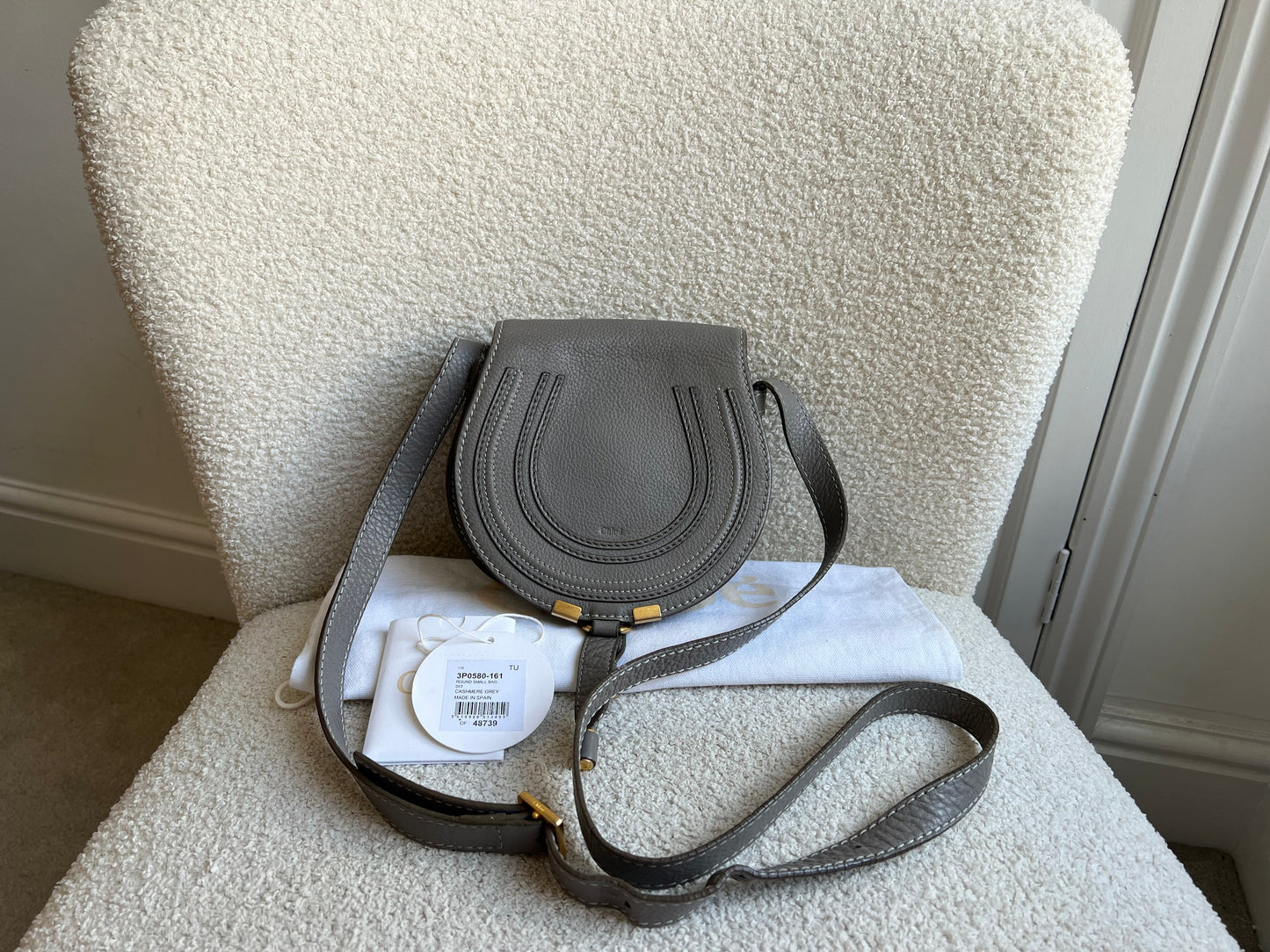 Chloe Small Cashmere Grey Marcie Saddle Bag (RRP £1050)