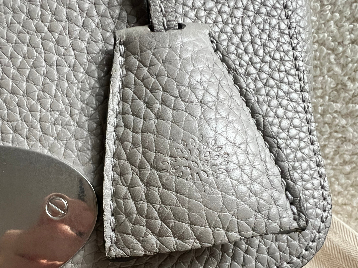 Mulberry Pale Grey Regular Lily Heavy Grain (RRP £1095)