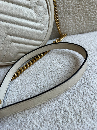 Gucci GG Round White Marmont Small Shoulder Bag (RRP £1,090)