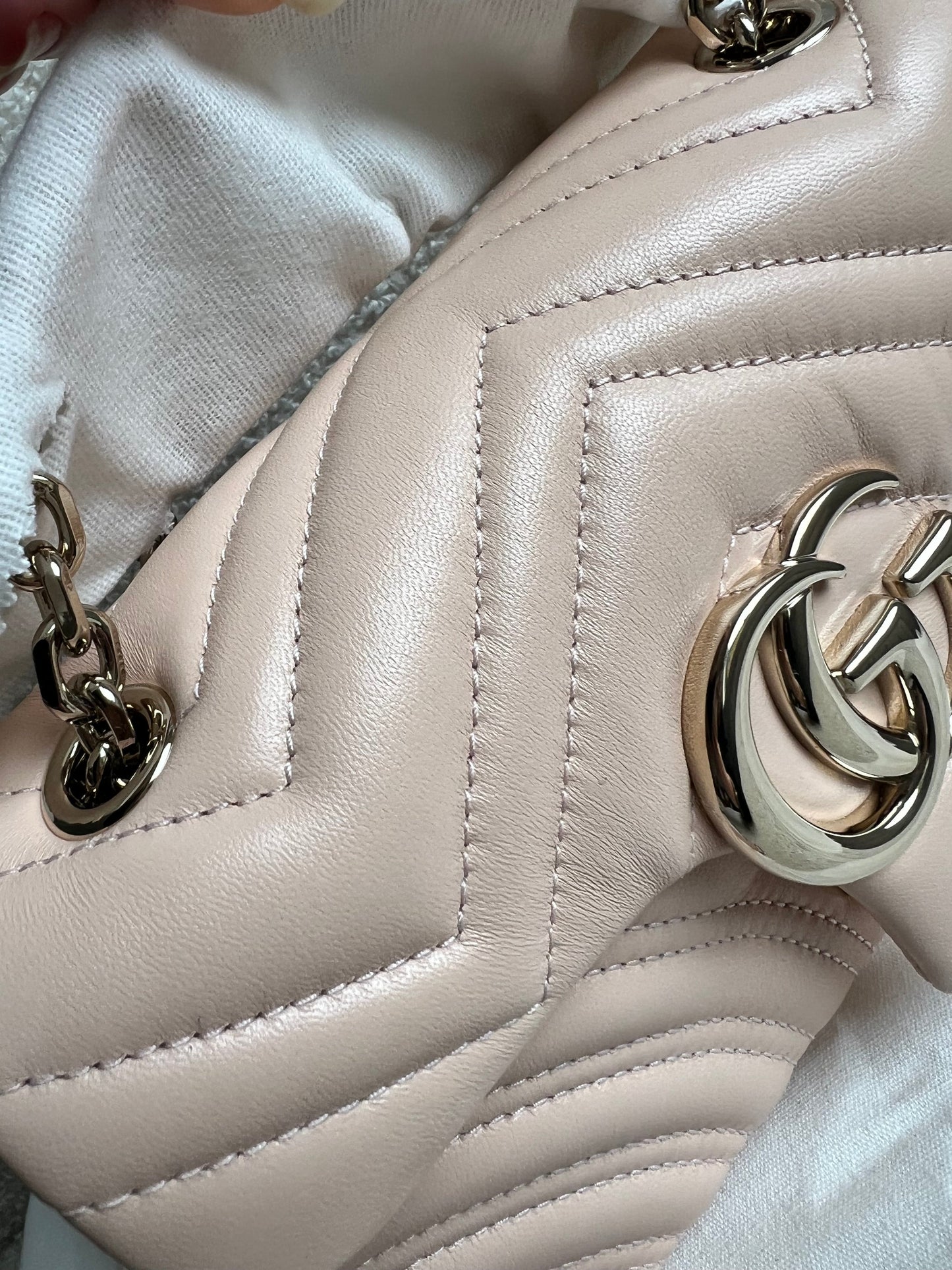 Gucci GG Pink Beige Marmont Mini Shoulder Bag (RRP £1,890)
