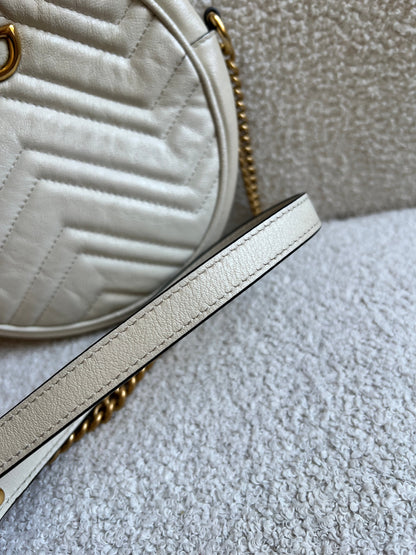 Gucci GG Round White Marmont Small Shoulder Bag (RRP £1,090)