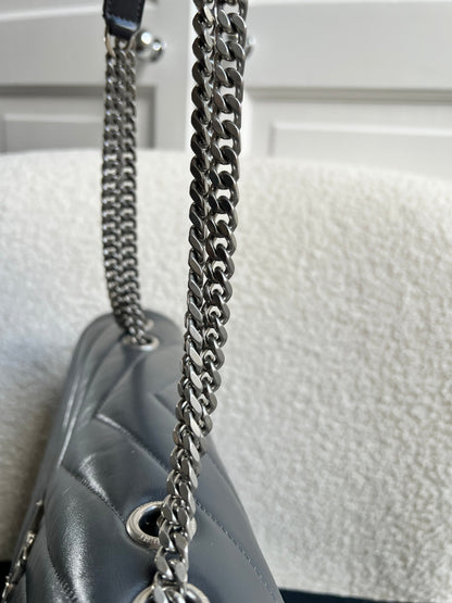 Yves Saint Laurent (YSL) Medium Grey Lou Lou Silver Hardware