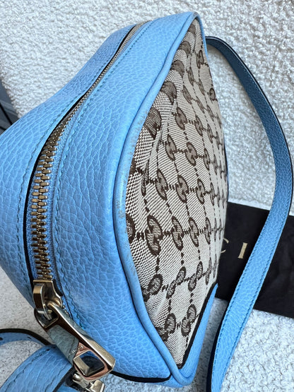 Gucci Bree GG Canvas Light Blue Small Messenger Bag