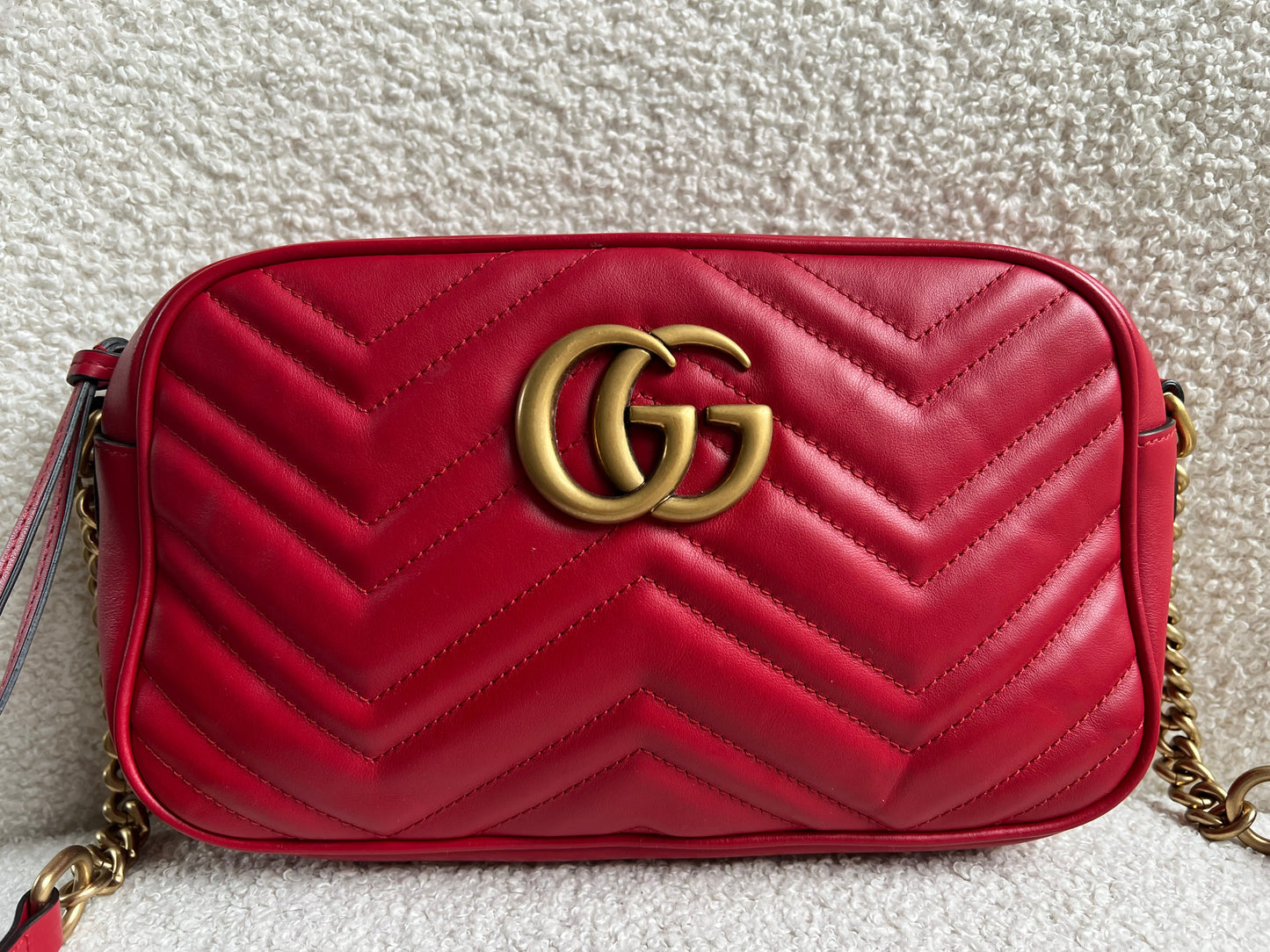 Gucci GG Red Marmont Small Shoulder Bag (RRP £1,440)
