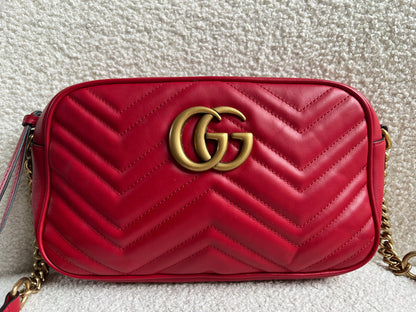 Gucci GG Red Marmont Small Shoulder Bag (RRP £1,440)