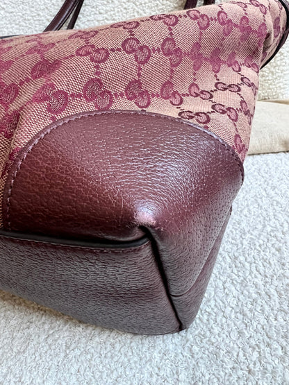 Gucci Burgundy Ophidia GG Supreme Medium Tote
