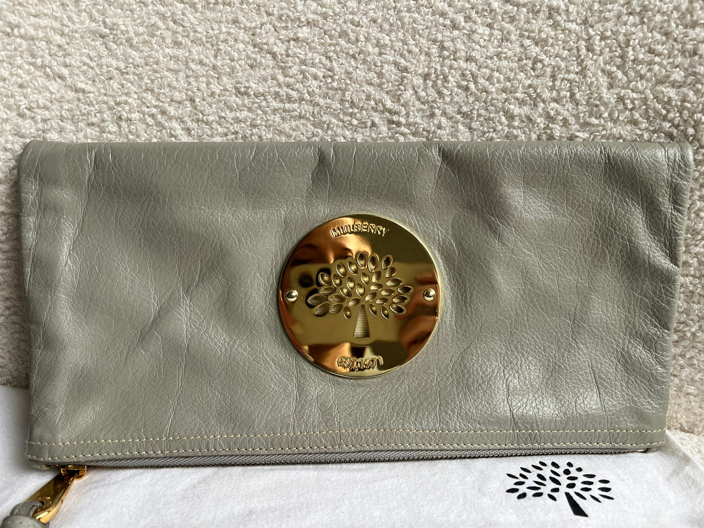 Mulberry Drizzle Grey Daria Clutch (RRP £550)