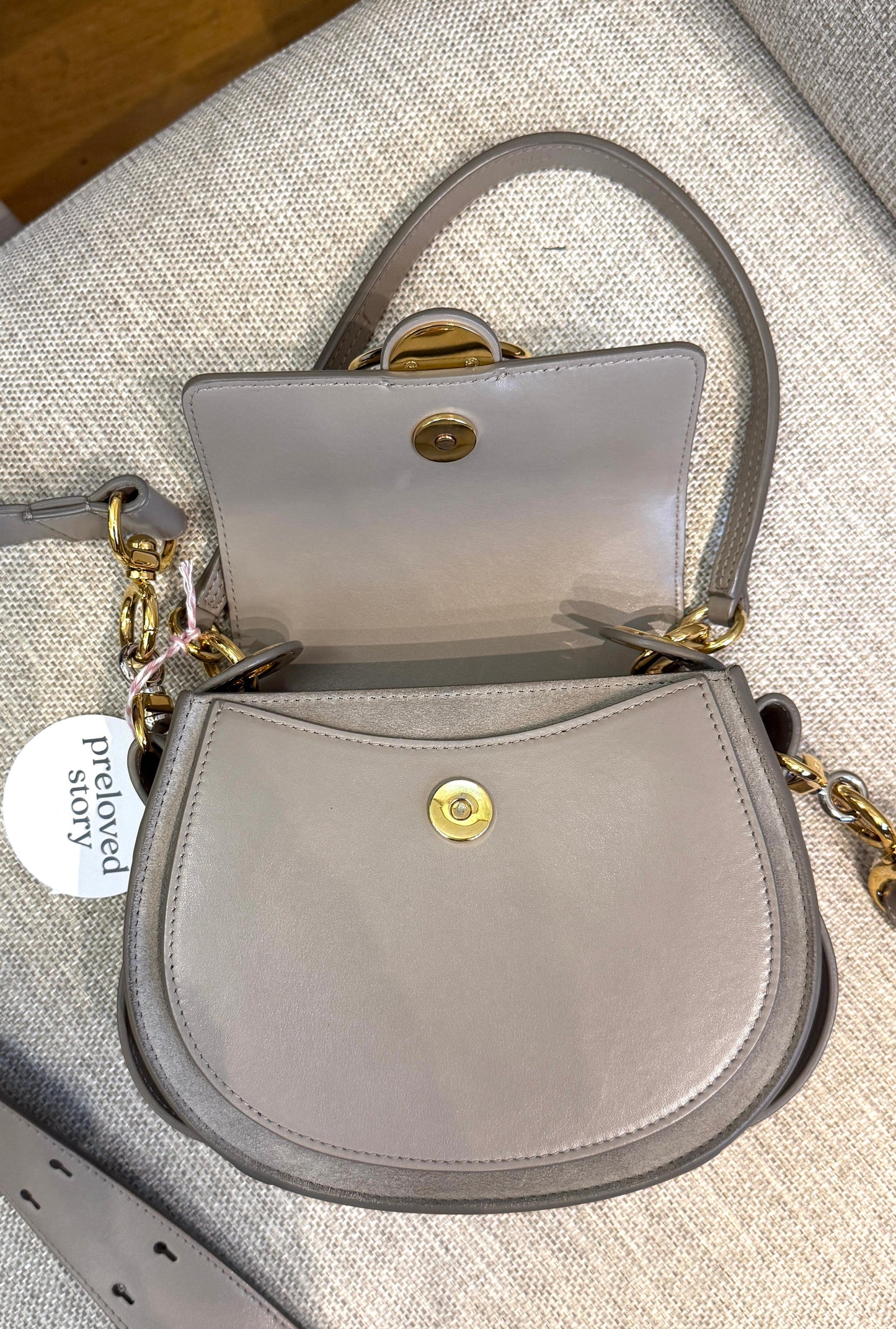 Tess Small Motty Grey Gold Hardware