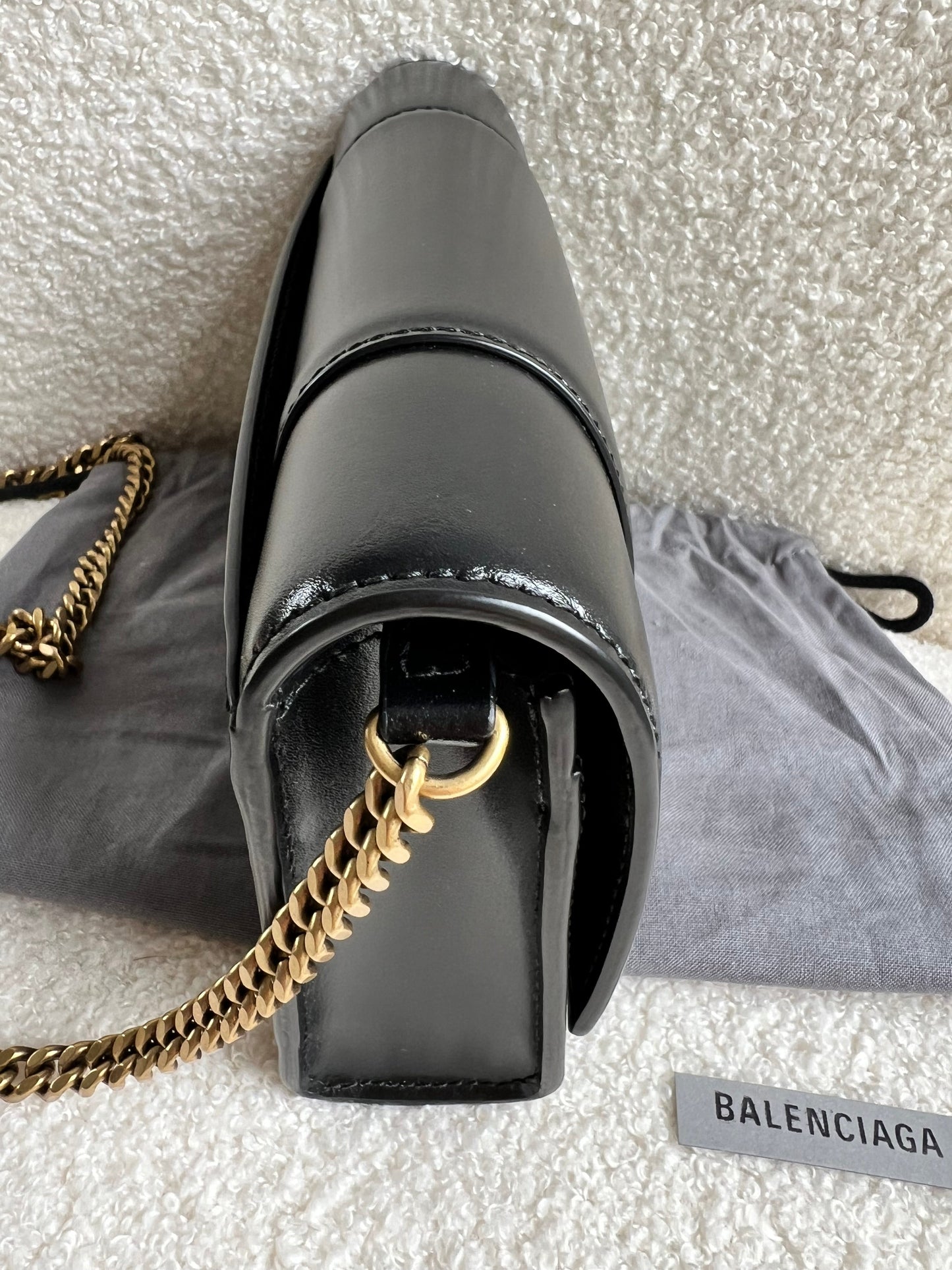 Balenciaga Black Hourglass Wallet on Chain (RRP £1190)