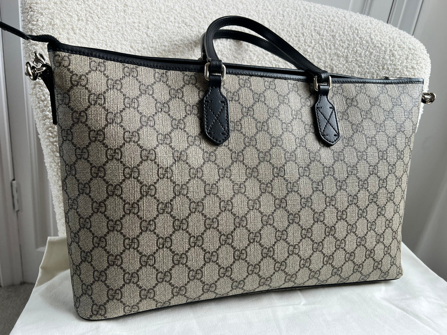 Gucci GG Supreme Coated Canvas Convertible Zip Tote
