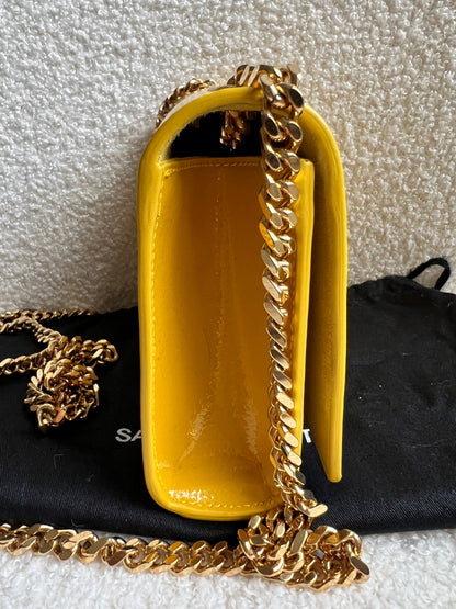 Yves Saint Laurent (YSL) Small Kate Yellow Patent with Gold Hardware (RRP £1,440)