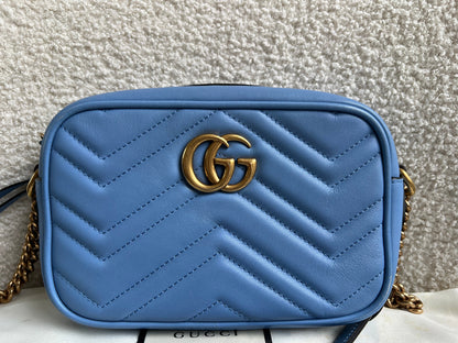 Gucci GG Blue Marmont Mini Shoulder Bag (RRP £1,360)