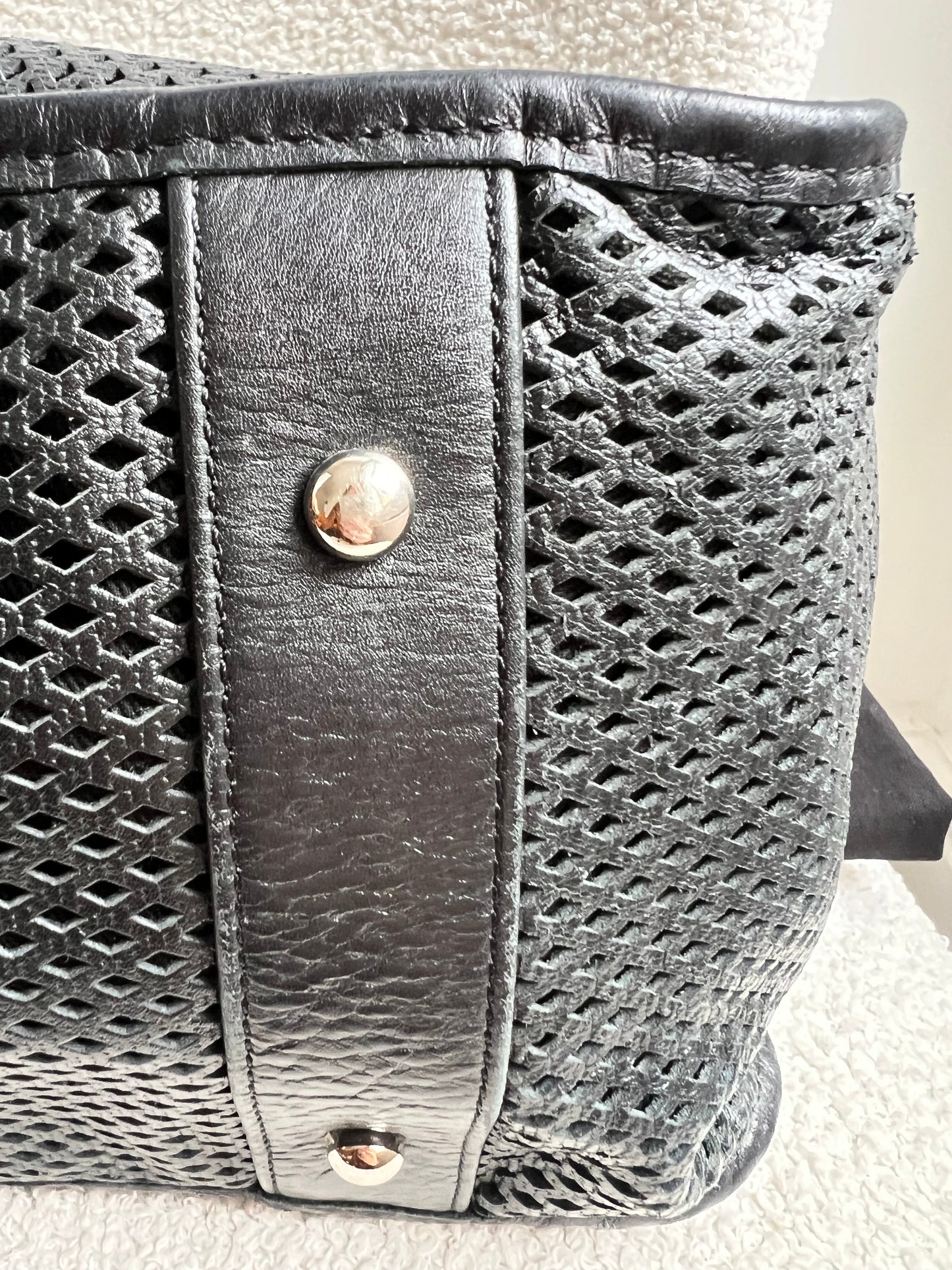 Chanel Black Perforated Up in the Air Tote Retro