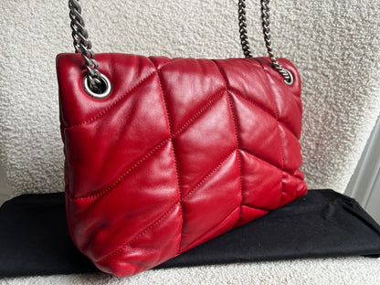 Yves Saint Laurent (YSL) Small Puffer in Red Quilted Lambskin (RRP £2,415)