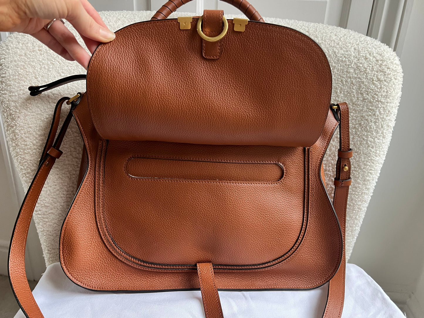Chloe Medium Marcie Double Carry Bag in Tan (RRP £1890)