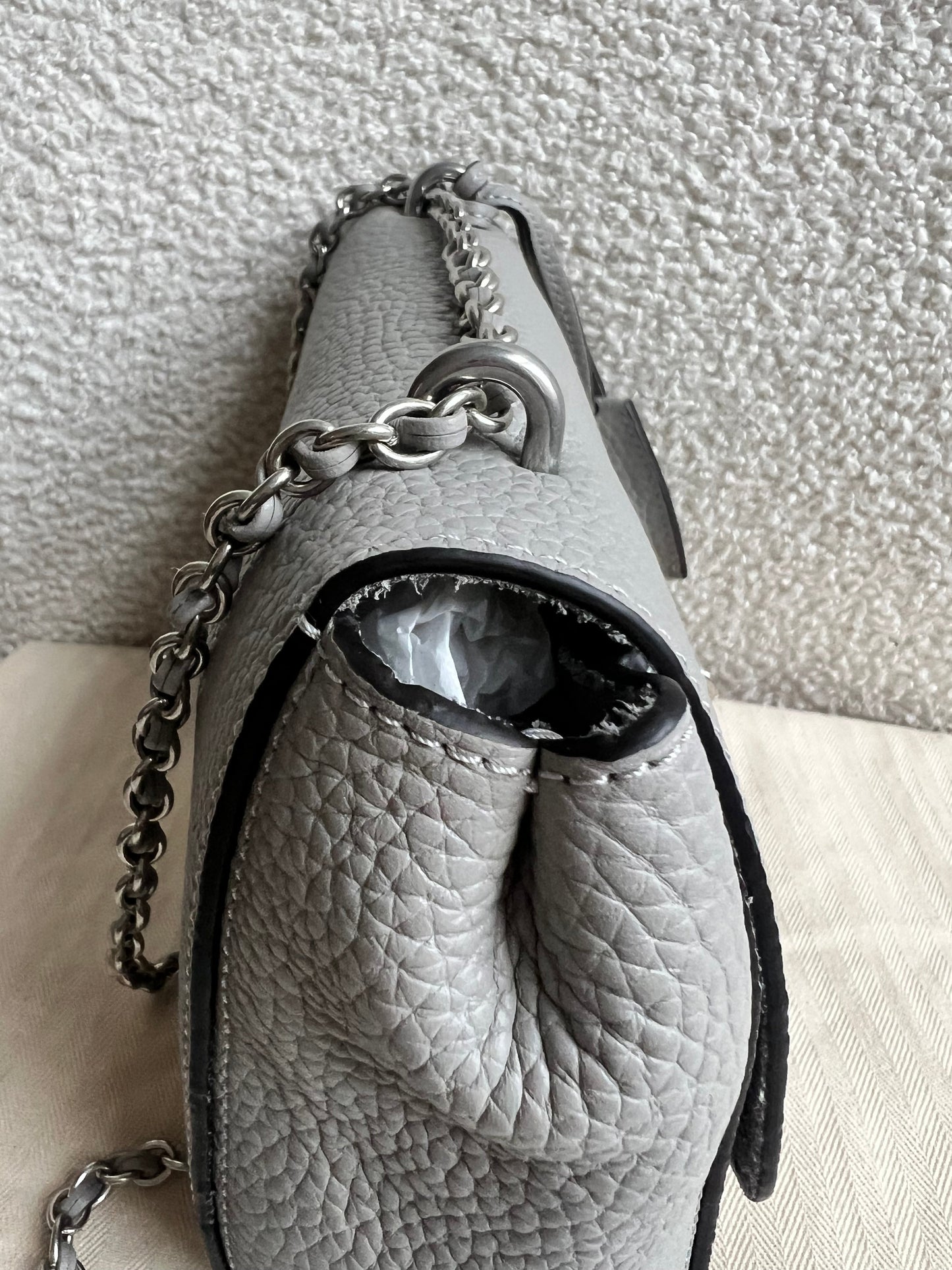 Mulberry Pale Grey Regular Lily Heavy Grain (RRP £1095)