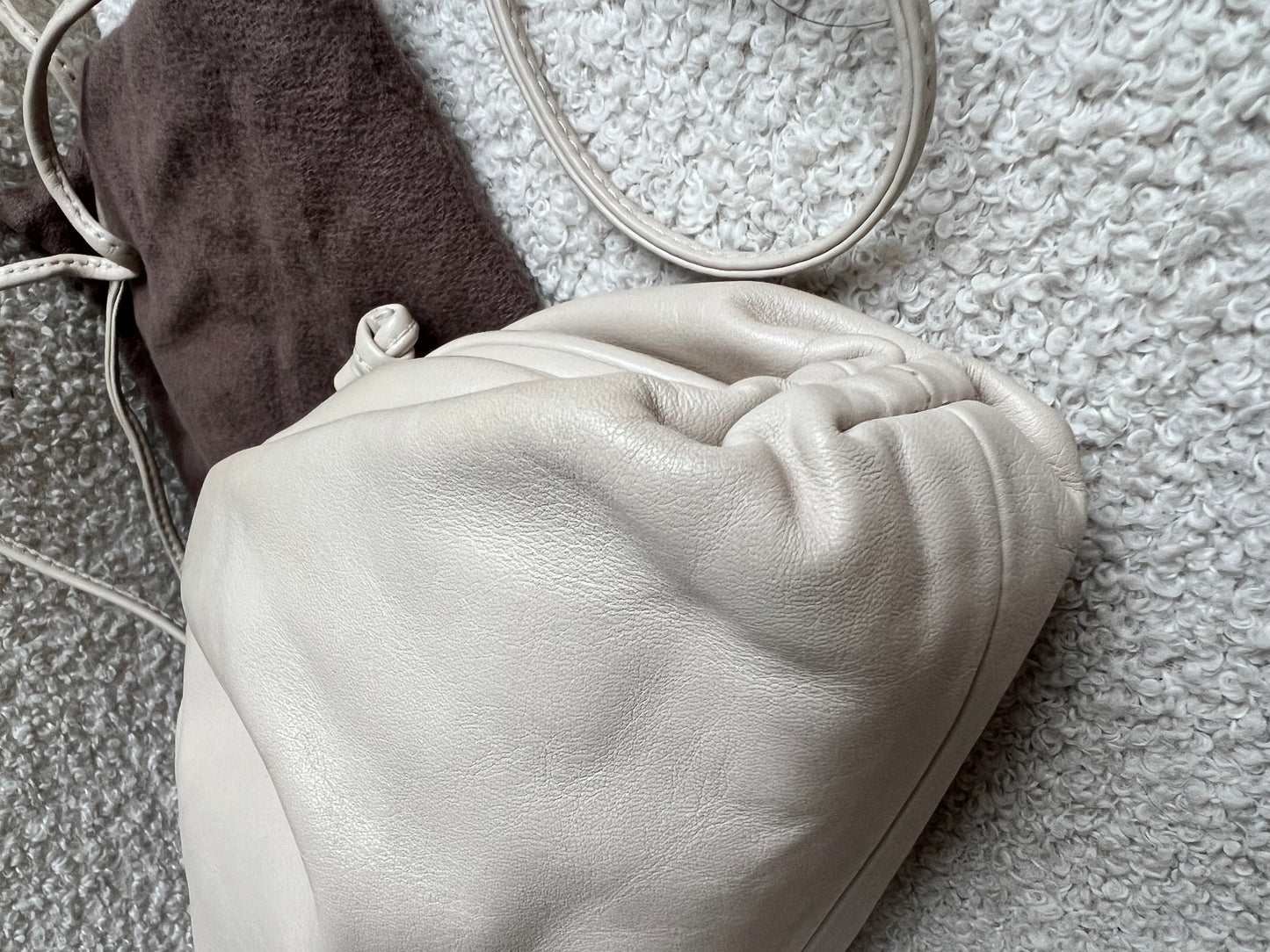 Bottega Veneta Cream Mini Pouch Clutch