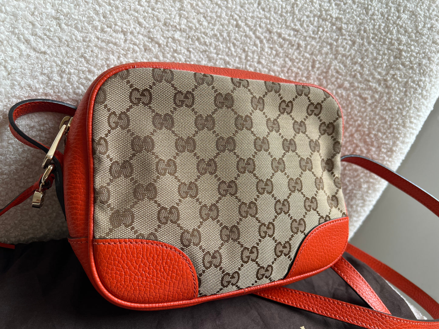 Gucci Bree GG Canvas Orange Small Messenger Bag