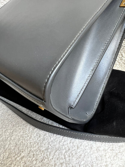 Saint Laurent YSL Cassandra Top Handle with Strap in Storm Grey Calfskin & Suede (RRP £2740)