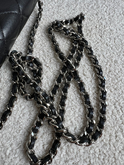 Chanel Wallet on Chain in Black Lambskin Silver Hardware (RRP £2,930)