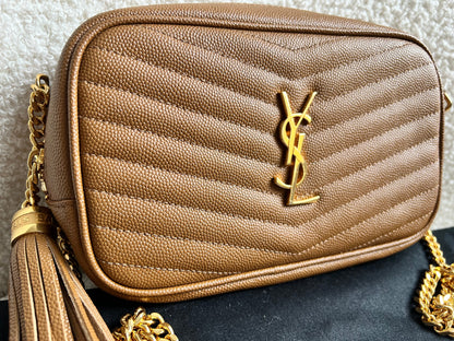 Yves Saint Laurent (YSL) Tan Mini Lou Camera Bag (RRP £1285)
