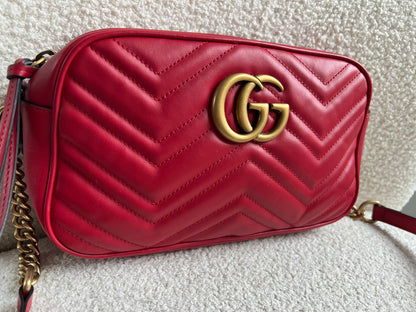 Gucci GG Red Marmont Small Shoulder Bag (RRP £1,440)
