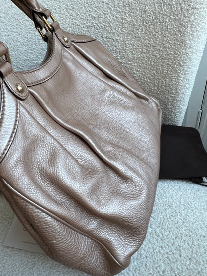 Gucci Winter Rose Leather Medium Sukey Tote Bag