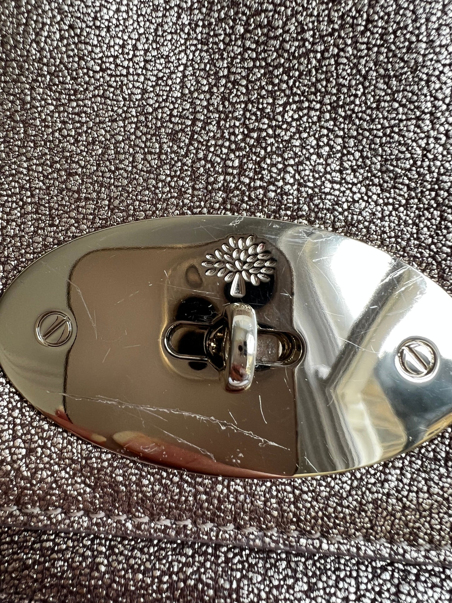 Mulberry Metallic Mushroom Clemmie Clutch (RRP £695)