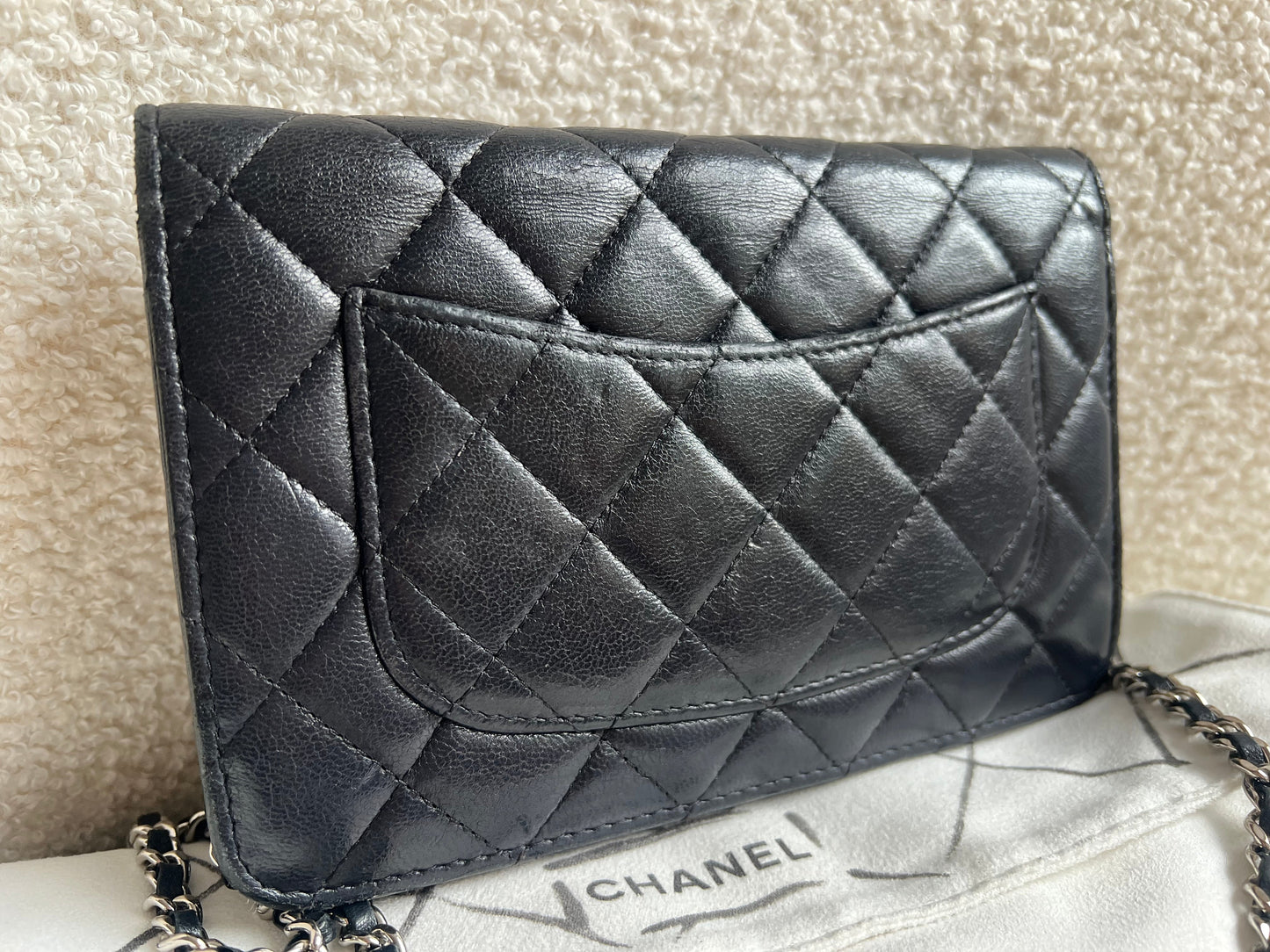 Chanel Wallet on Chain in Black Lambskin Silver Hardware (RRP £2,820)