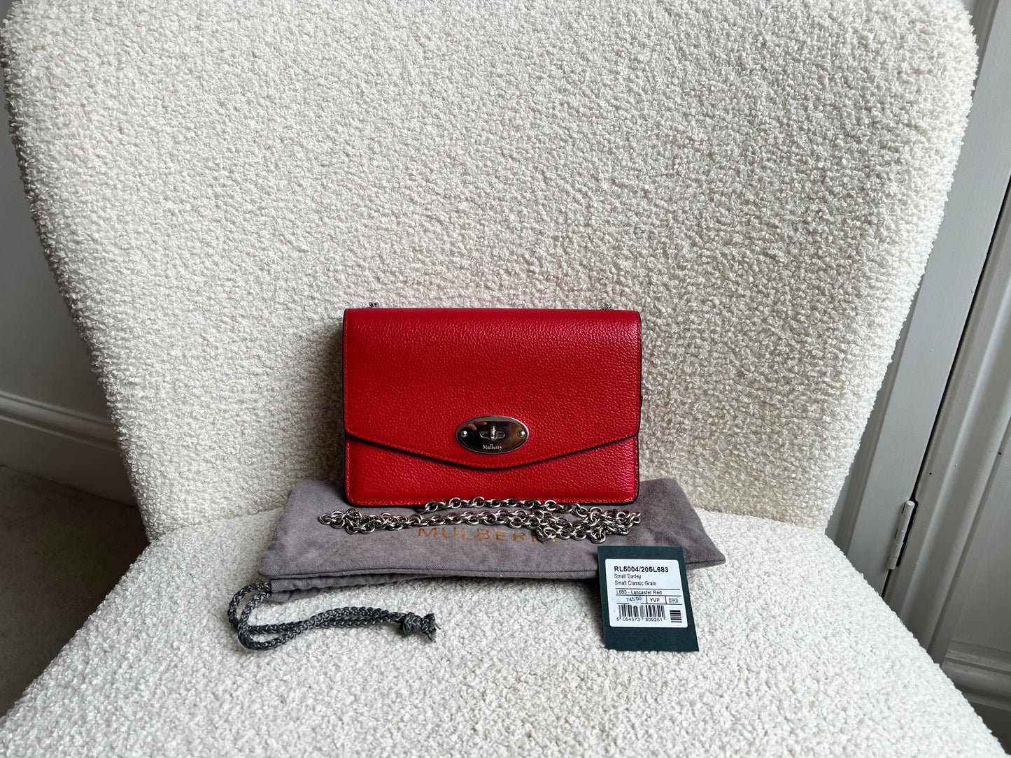 Mulberry Lancaster Red Small Darley Shoulder Bag (RRP £695)