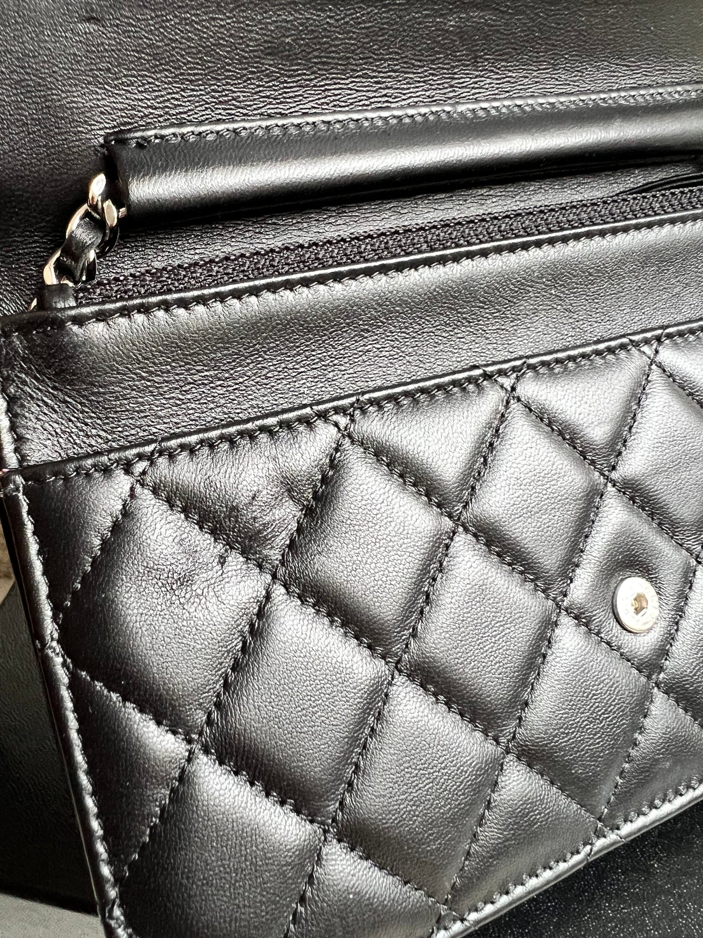 Chanel Wallet on Chain in Black Lambskin Silver Hardware (RRP £2,930)