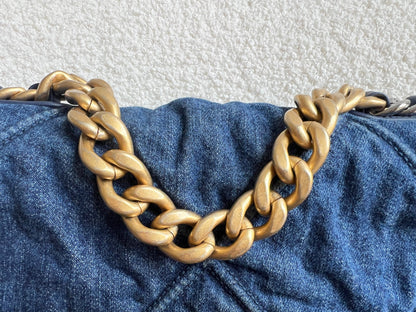 Chanel Small 19 in Blue Denim