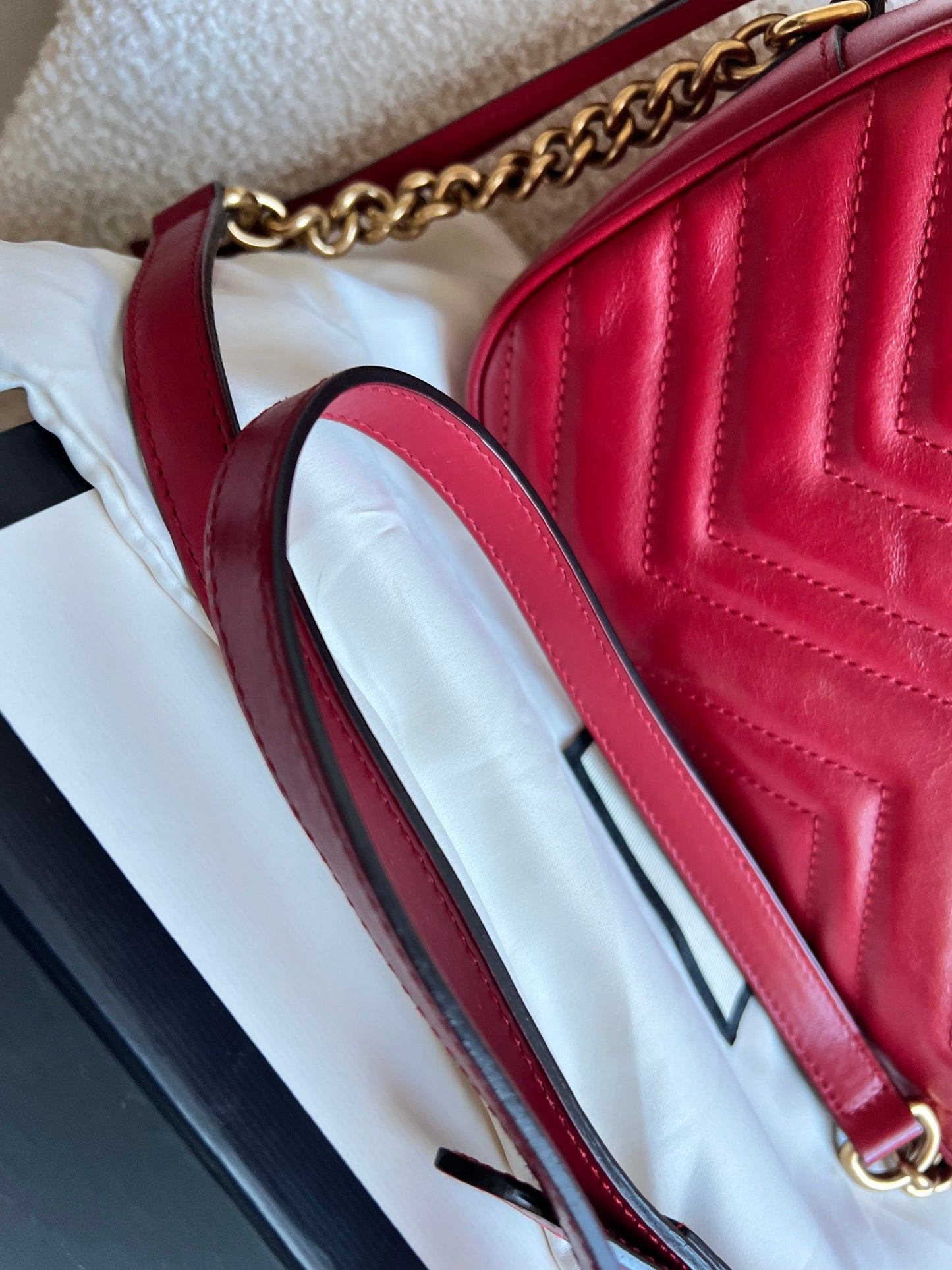 Gucci GG Red Marmont Small Shoulder Bag (RRP £1,440)